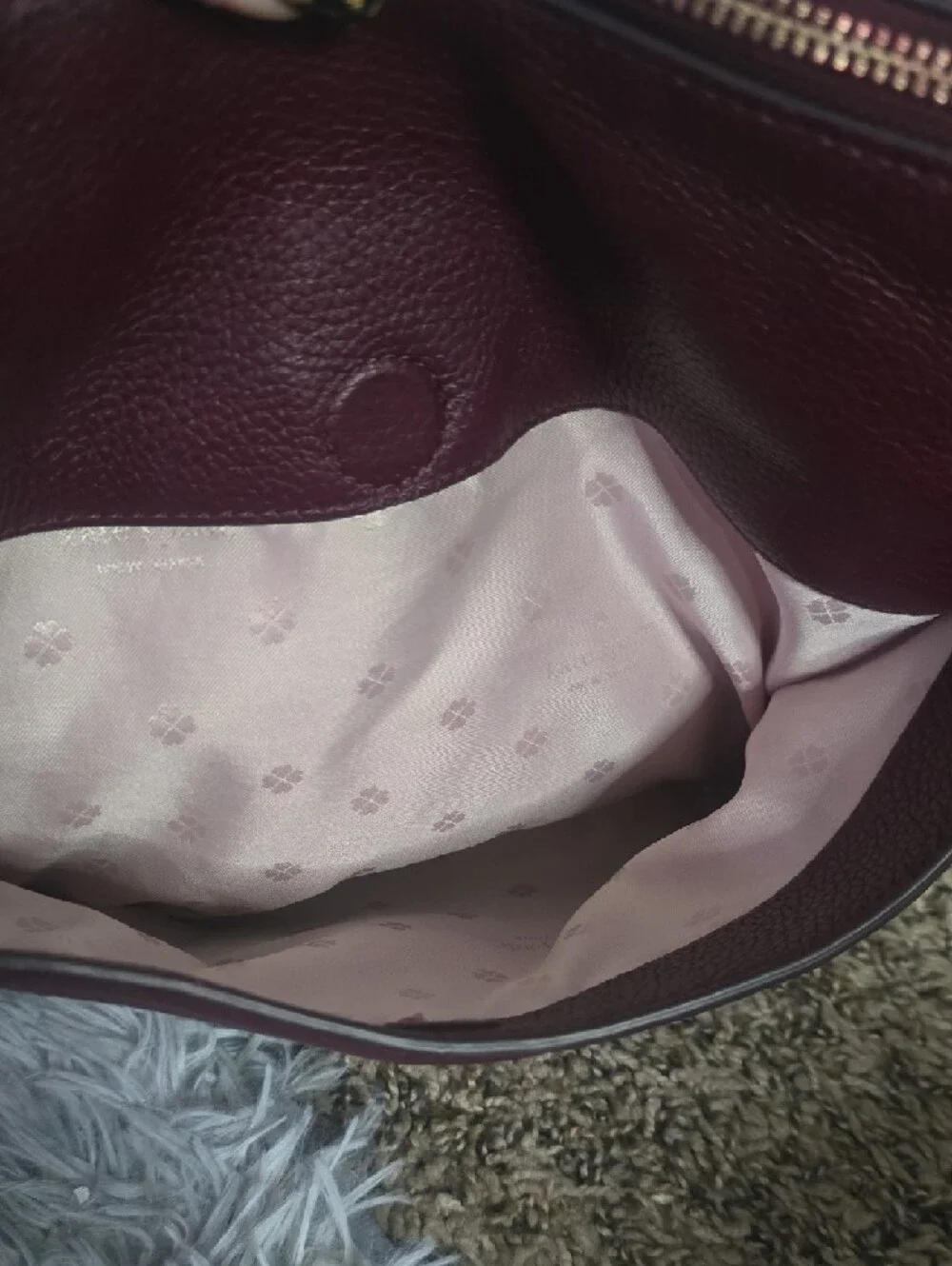 Kate Spade Cherrywood Polly Medium Leather Medium Hobo Satchel W Silver (EUC) ♠️